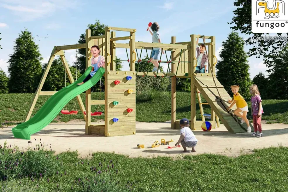 Grande aire de jeux en bois de pin Fungoo Maxi Exposure