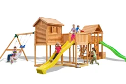 Grande aire de jeux Play Box multiactivités en bois de chez Fungoo