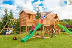 Grande aire de jeux Play Box multiactivités en bois de chez Fungoo