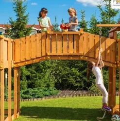Grande aire de jeux Play Box multiactivités en bois de chez Fungoo
