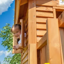 Grande aire de jeux Play Box multiactivités en bois de chez Fungoo
