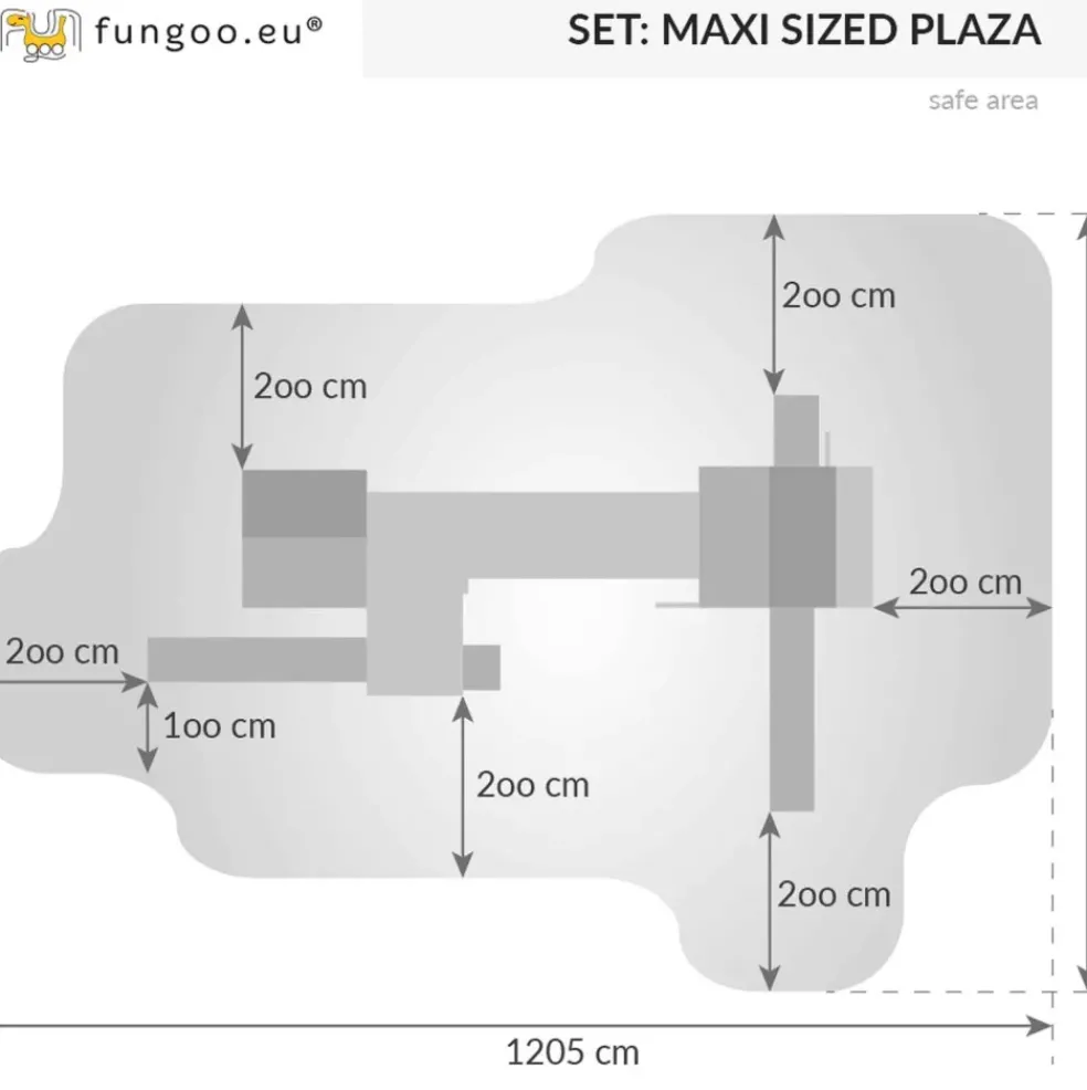 Grande aire de jeux Sized Plaza multiactivités en bois de chez Fungoo