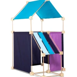 Jeu de construction géant en bois Trigonos Family Boîte carton Fabriqué en Espagne - 79 pces bleu