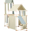 Jeu de construction géant en bois et tissu vert bio fabriqué en Espagne Max Trigonos