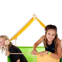 Jeu de construction géant en bois Trigonos Max Boite carton Fabriqué en Espagne - 150 pces orange