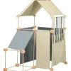 Jeu de construction géant en bois et tissu vert bio fabriqué en Espagne Family Trigonos