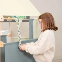 Jeu de construction géant en bois et tissu vert bio fabriqué en Espagne Family Trigonos