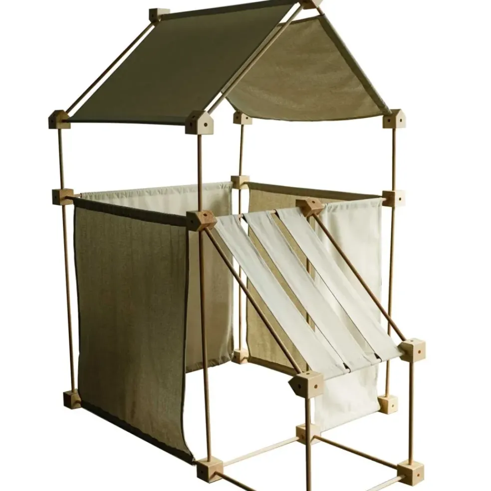 Jeu de construction géant en bois Trigonos Family tissu bio. Jeu fabriqué en Espagne - 79 pces
