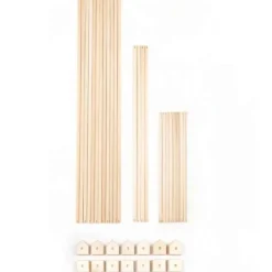 Jeu de construction géant en bois et tissu bleu bio fabriqué en Espagne Kernel Trigonos