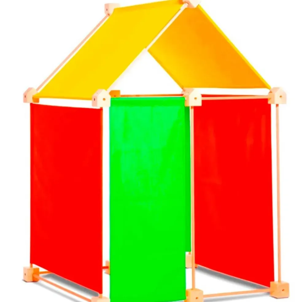 Jeu de construction géant en bois Trigonos Kernel Fabriqué en Espagne - 44 pces orange
