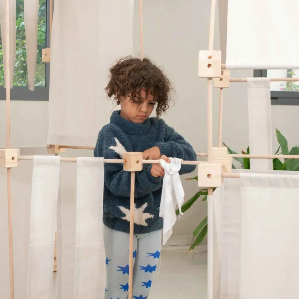 Jeu de construction géant en bois et tissu naturel bio fabriqué en Espagne Max Trigonos