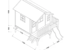 Maison bois pour enfant Loft 350 vert - Exit