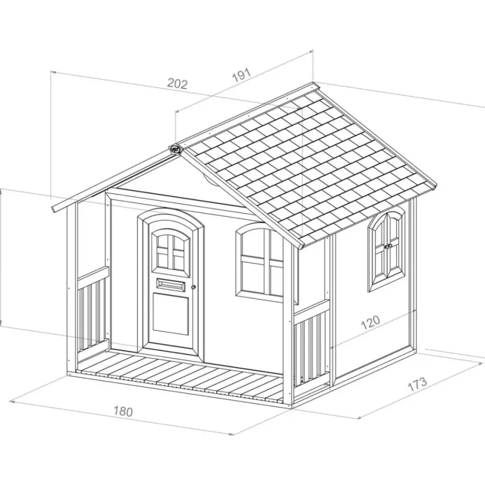 Maison en bois marron et blanc pour enfants Milan d'Axi