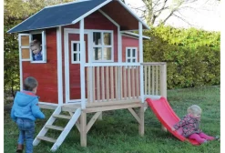 Maison en bois enfant Loft 350 rouge - Exit