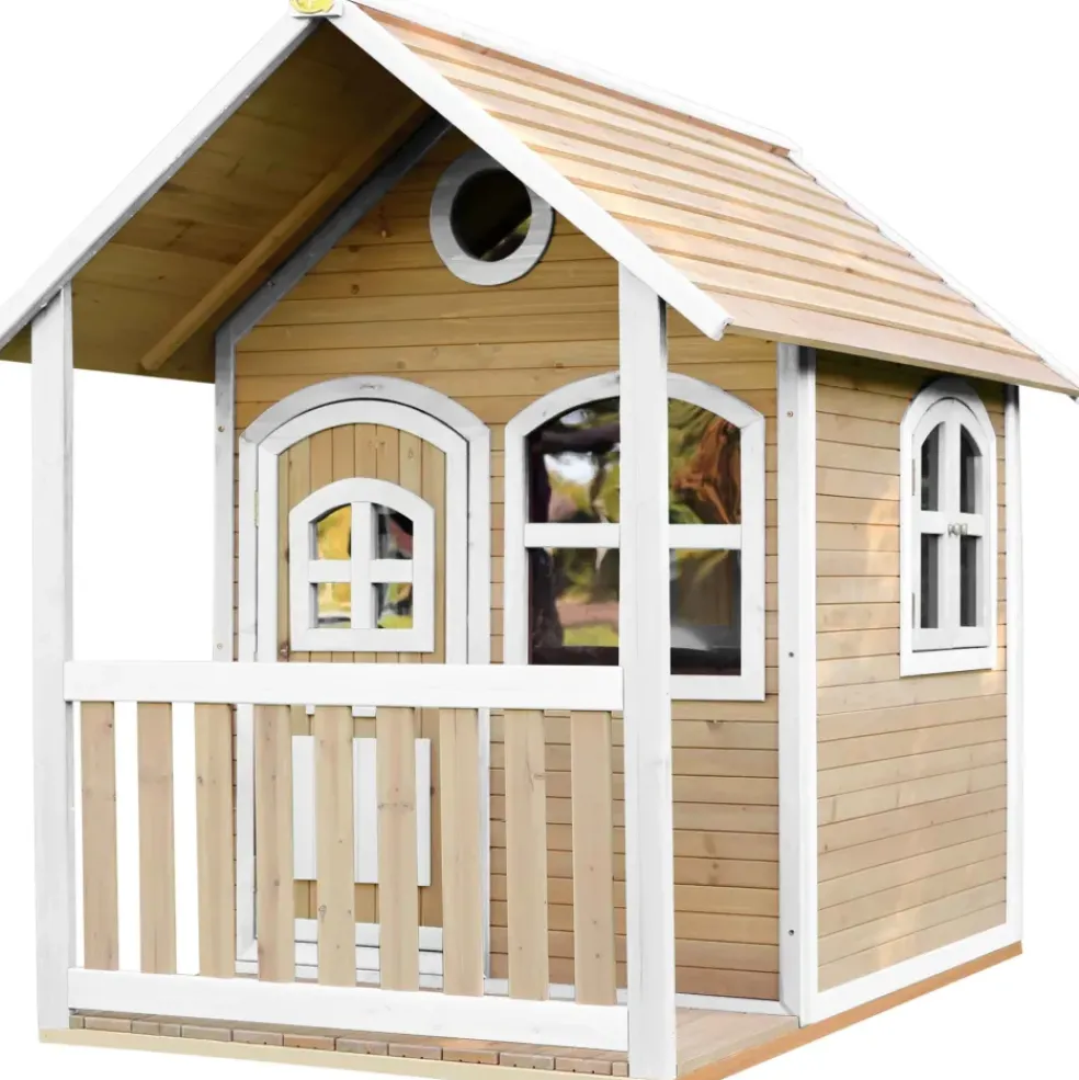 Maisonnette Alex en bois brun/blanc Axi
