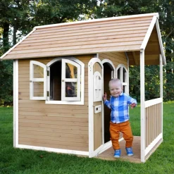Maisonnette Alex en bois brun/blanc Axi