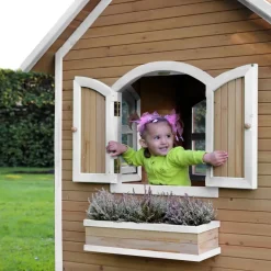 Maisonnette Alex en bois brun/blanc Axi