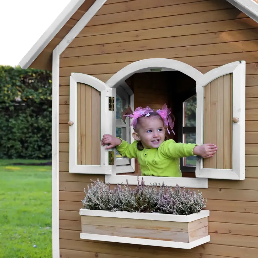 Maisonnette Alex en bois brun/blanc Axi