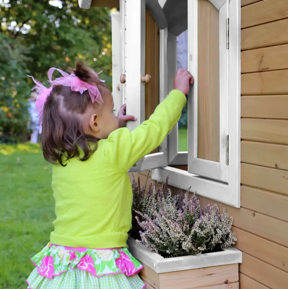 Maisonnette Alex en bois brun/blanc Axi