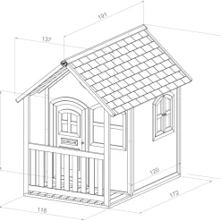 Maisonnette Alex en bois brun/blanc Axi