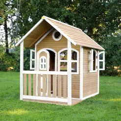 Maisonnette Alex en bois brun/blanc Axi