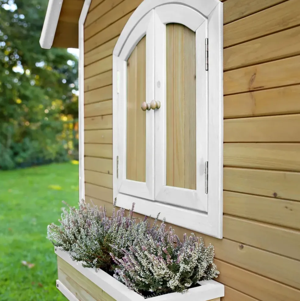 Maisonnette Alex en bois brun/blanc Axi