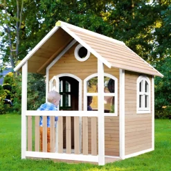 Maisonnette Alex en bois brun/blanc Axi