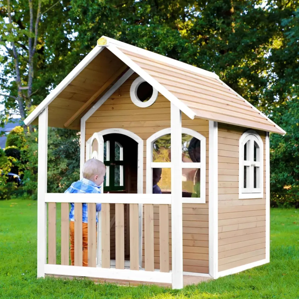 Maisonnette Alex en bois brun/blanc Axi