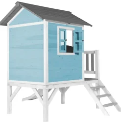 Maisonnette blanche sur pilotis Lodge XL avec toboggan blanc Axi