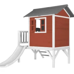 Maisonnette blanche sur pilotis Lodge XL avec toboggan blanc Axi