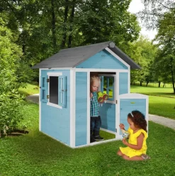 Maisonnette en bois bleue Sunny Lodge