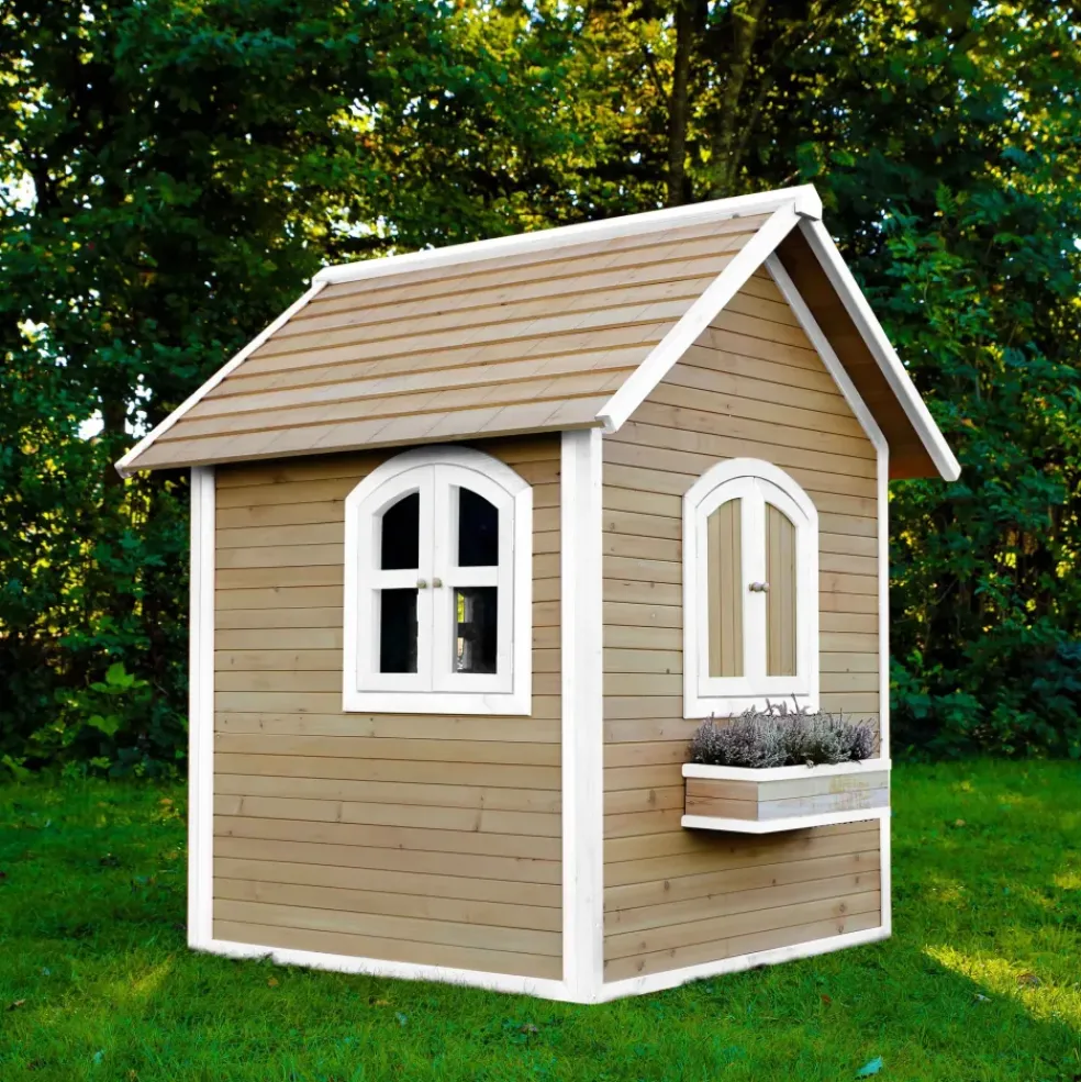 Maisonnette Julia en bois brun/blanc Axi