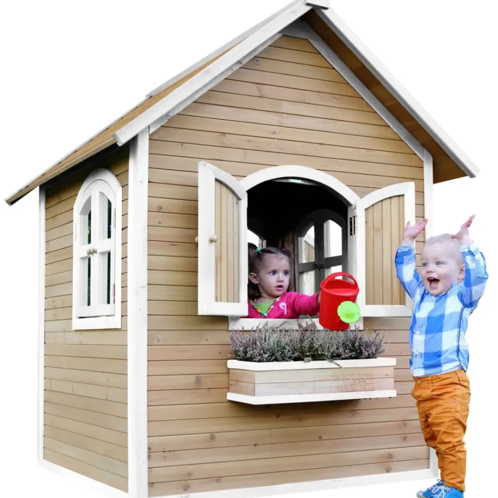 Maisonnette Julia en bois brun/blanc Axi