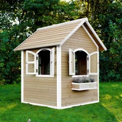 Maisonnette Julia en bois brun/blanc Axi