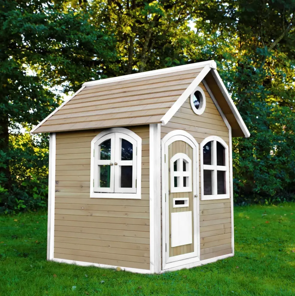 Maisonnette Julia en bois brun/blanc Axi