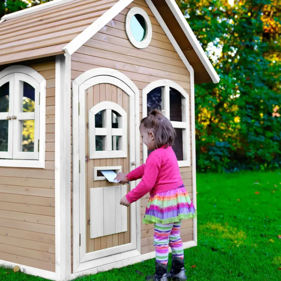 Maisonnette Julia en bois brun/blanc Axi