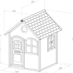 Maisonnette Julia en bois brun/blanc Axi