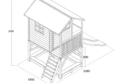 Maisonnette pour enfant en bois Loft 500 Rouge - Exit