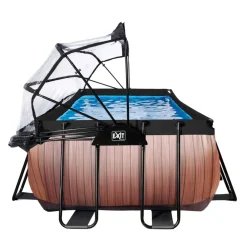 Piscine grise 540x250x122 cm avec dôme et pompe filtrante sable EXIT