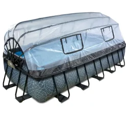 Piscine grise 540x250x100 cm avec dôme et pompe filtrante sable EXIT