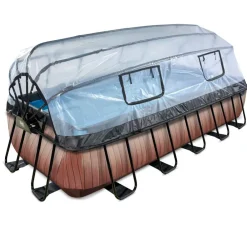 Piscine grise 540x250x100 cm avec dôme et pompe filtrante sable EXIT