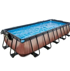 Piscine grise 540x250x100 cm avec dôme et pompe filtrante sable EXIT