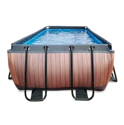 Piscine hors sol grise 400 x 200 x 122 cm avec pompe filtrante EXIT