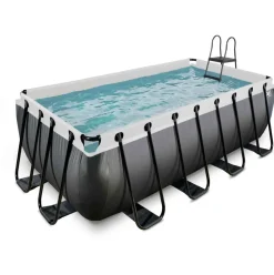 Piscine hors sol grise 400 x 200 x 122 cm avec pompe filtrante EXIT