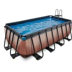 Piscine hors sol grise 400 x 200 x 122 cm avec pompe filtrante EXIT