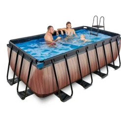 Piscine hors sol grise 400x200x122cm avec pompe filtrante sable EXIT