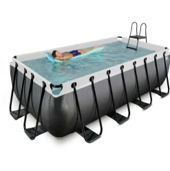 Piscine hors sol grise 400x200x122cm avec pompe filtrante sable EXIT