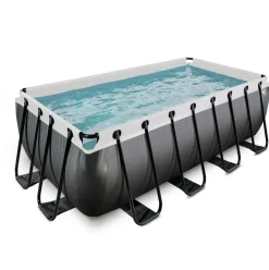 Piscine hors sol grise 400x200x122cm avec pompe filtrante sable EXIT