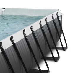 Piscine hors sol grise 400x200x122cm avec pompe filtrante sable EXIT