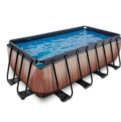 Piscine hors sol grise 400x200x122cm avec pompe filtrante sable EXIT